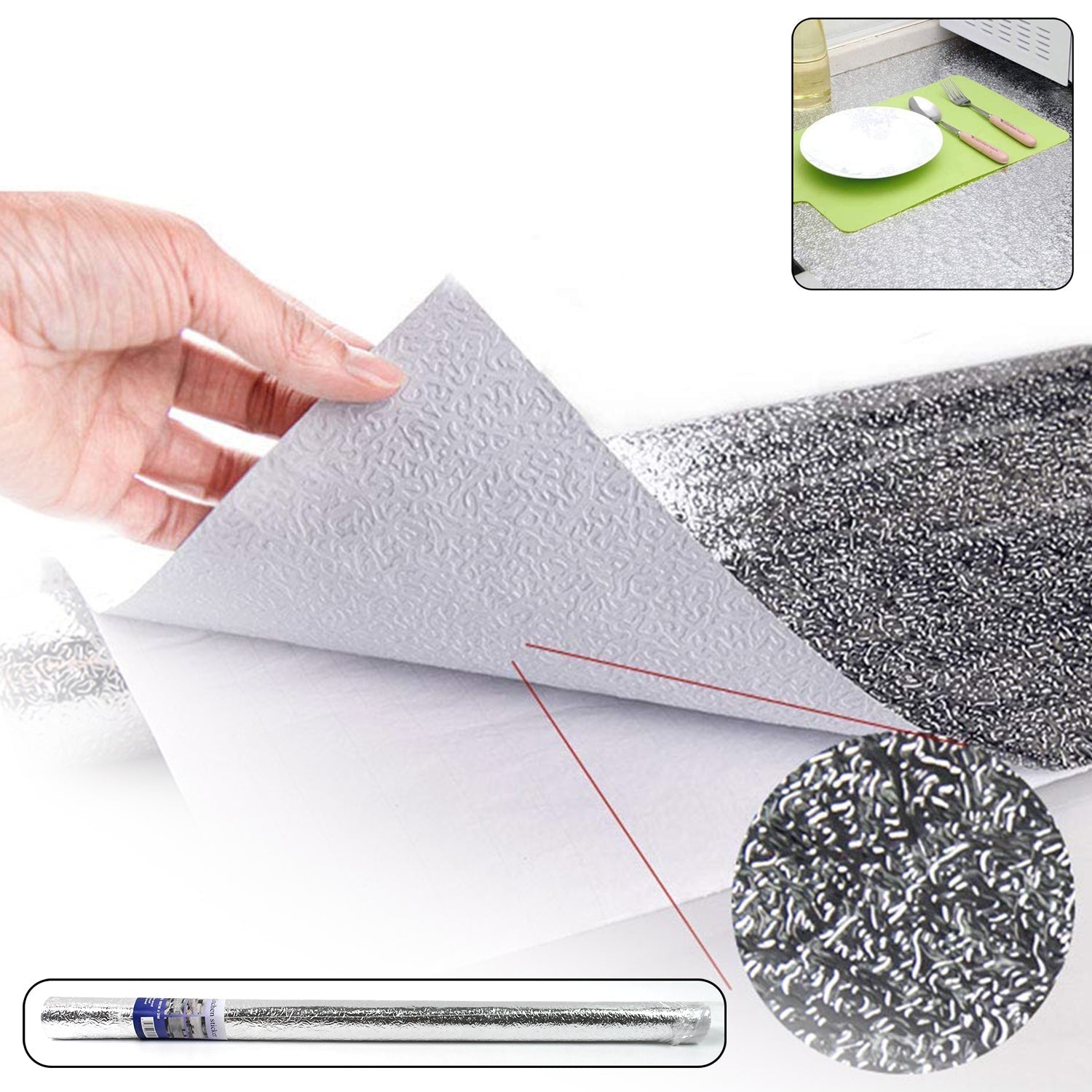 Aluminium foil for Kitchen and Aluminium Foil Paper Sticker Roll (60cmx2Meter)