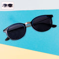 Blue UV Protected Round Sunglasses, classic Sunglasses for Men & Women, Lightweight