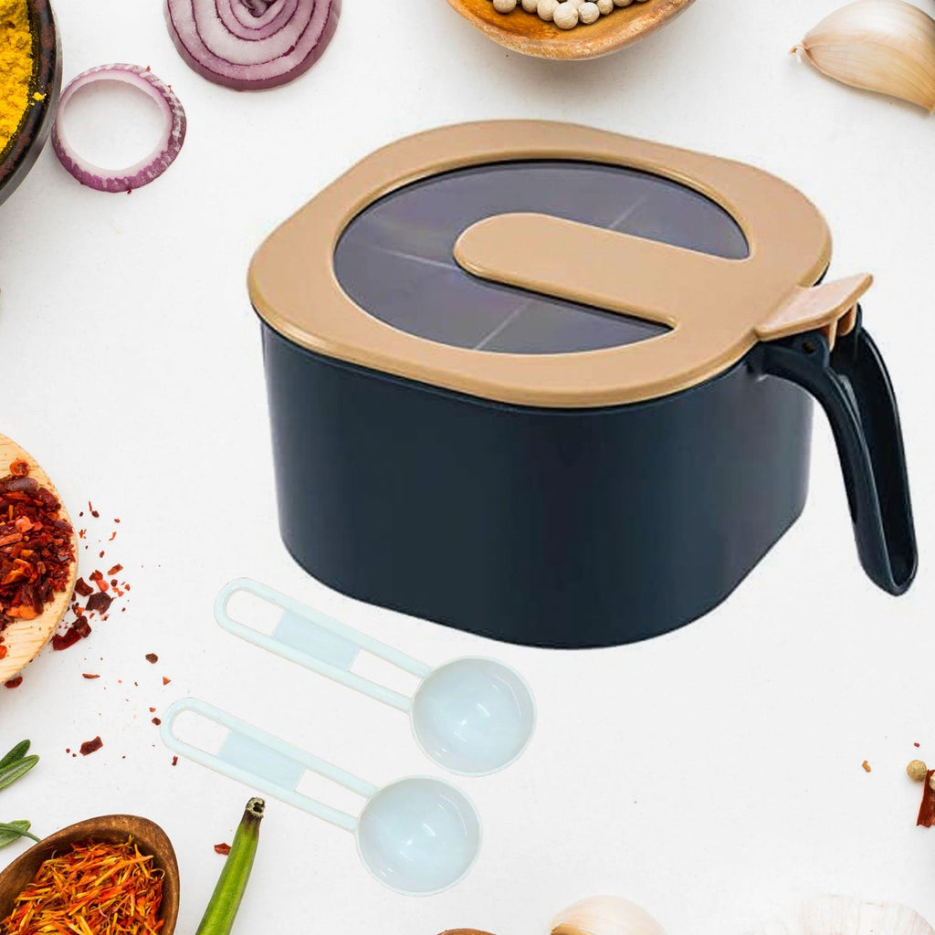 Fancy 4-Section Masala Box for Kitchen Storage (Spice Container)