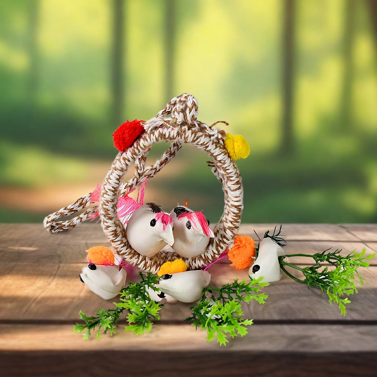 Artificial Bird Nest Wall Hanging Home Decor Showpiece (1 Pc, Mix Color)