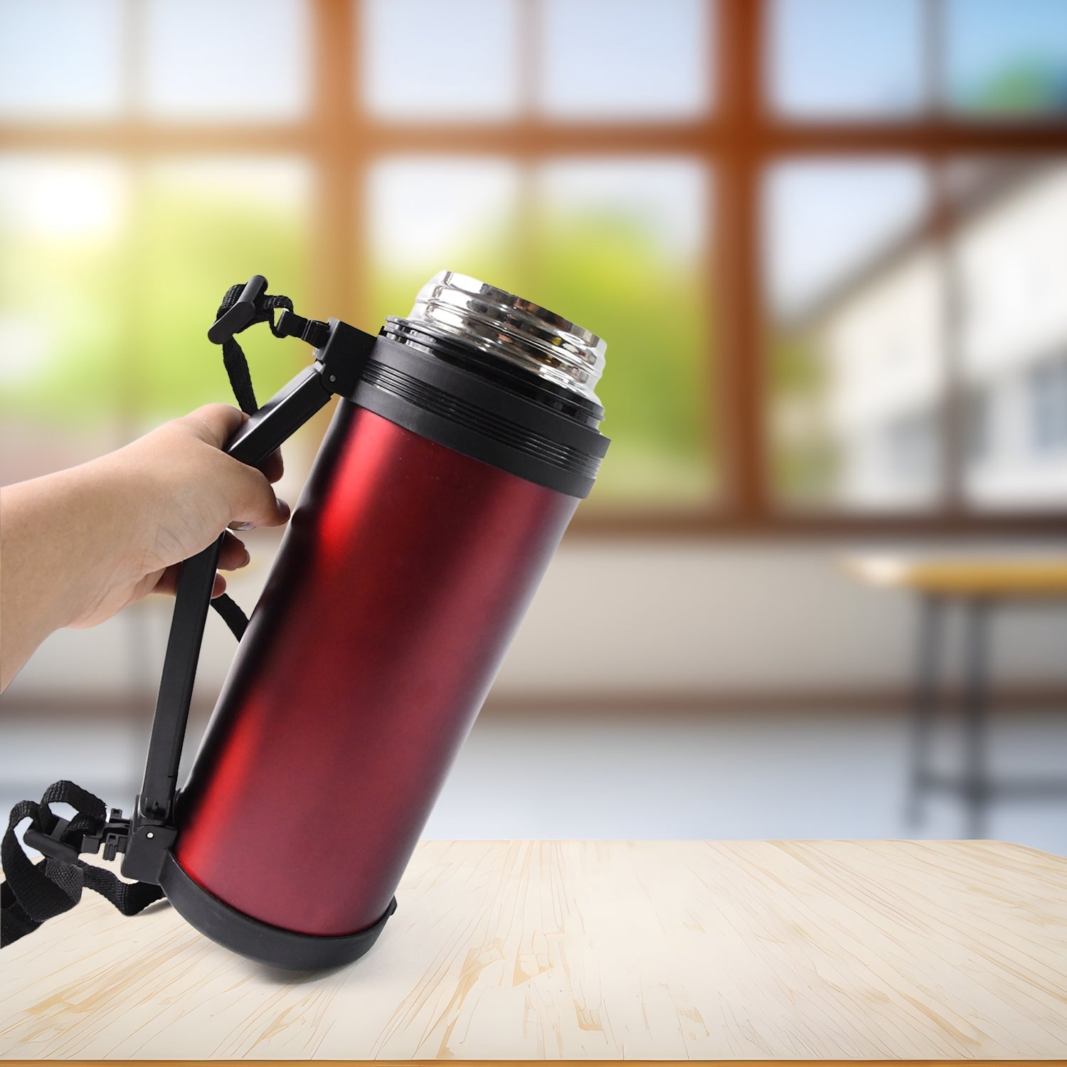 Stainless Steel Thermos Flask Double-Walled Coffee Thermos Flask Leak-proof (1500ML)
