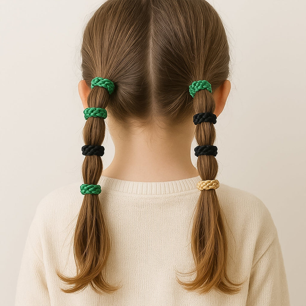 Braided Elastic Hair Bands Set (12 Pc)