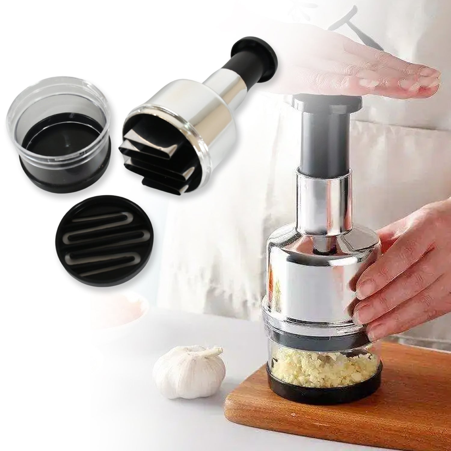 Stainless Steel Food Cutter & Chopper for Vegetables and Nuts