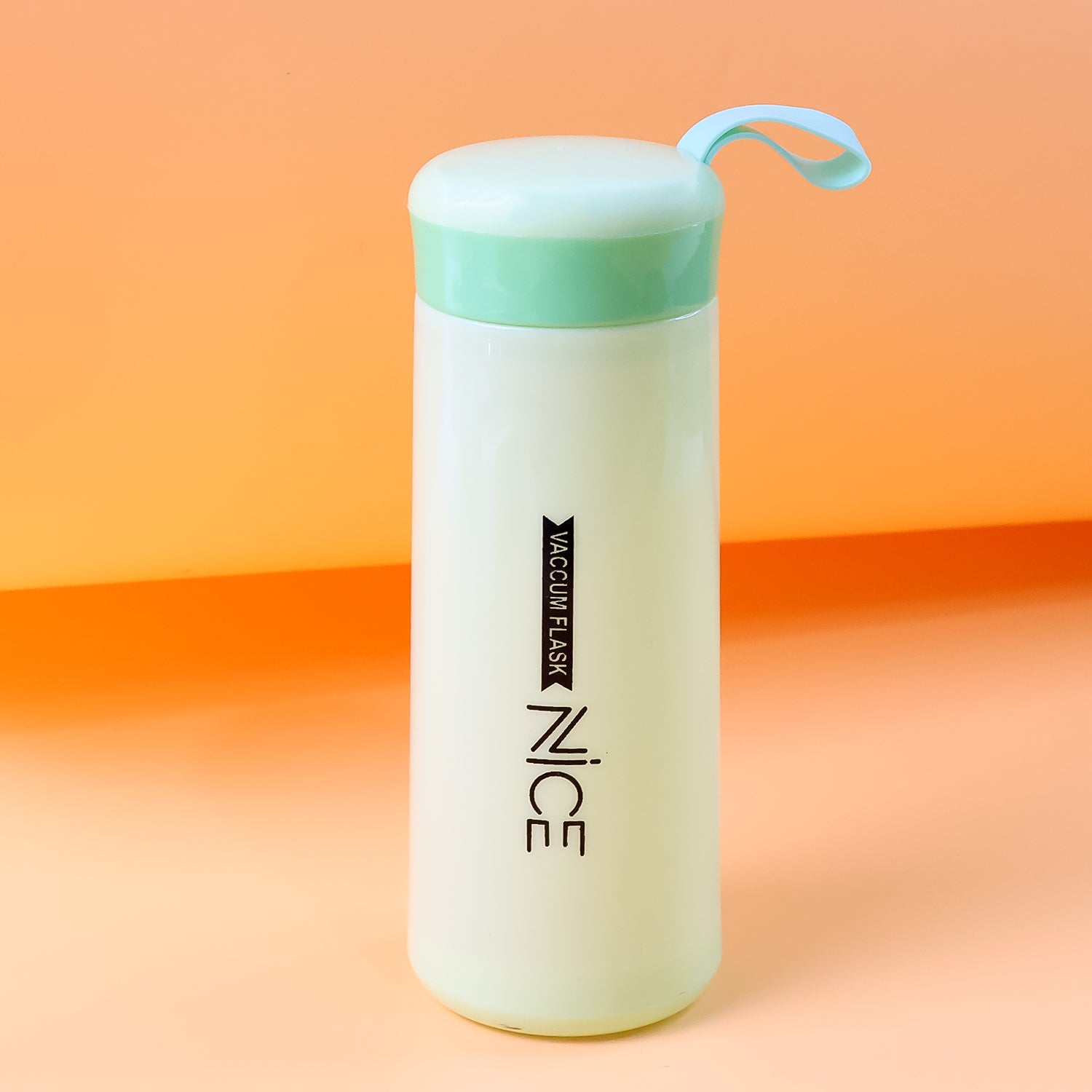 Leak-Proof Plastic Vaccum Flask - (Green Color / 1 Pc / 400ML)