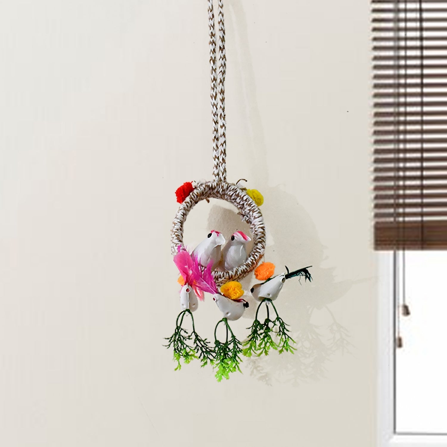 Artificial Bird Nest Wall Hanging Home Decor Showpiece (1 Pc, Mix Color)