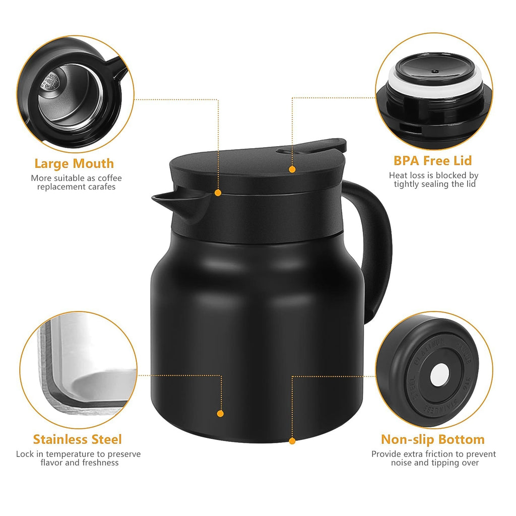 Thermal Coffee Carafe & Water Bottles with LED Display (500 ml & 1000 ml)