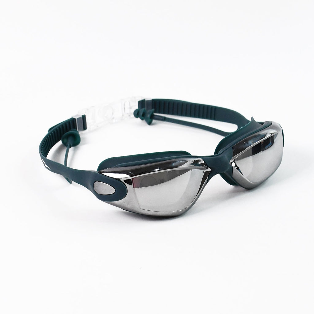 Knx Professional Anti-Fog UV Protection Swimming Goggles Mirrored Lenses and Earplugs