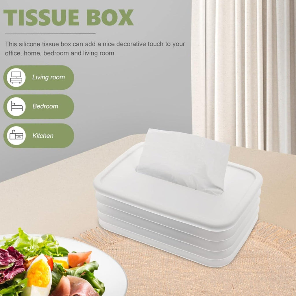 Simple Silicone Tissue Holder – Cube/Cylinder Tissue Box for Bathroom, Office