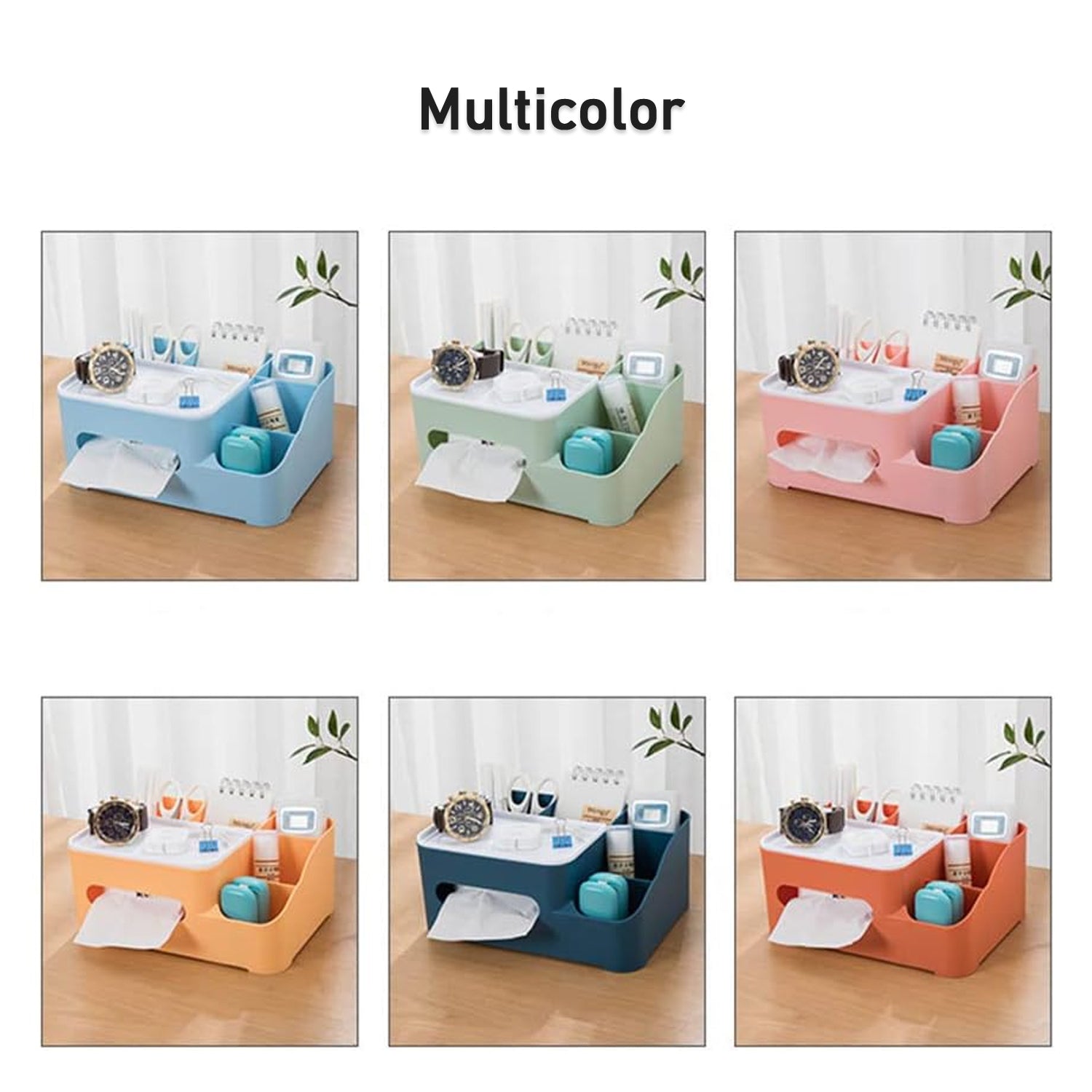 6-Compartment Desk Organizer – Multi-Function Storage  (Home/Office)