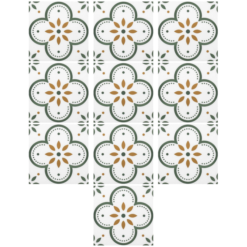 Peel & Stick 8×8 Inch Floor Tiles for Kitchen & Bathroom (10 Pc Set)