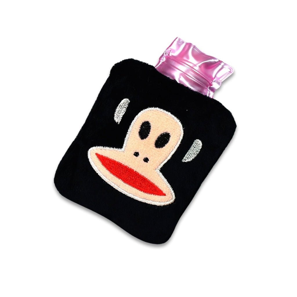 Black Small Hot Water Bag with Cover for Pain Relief