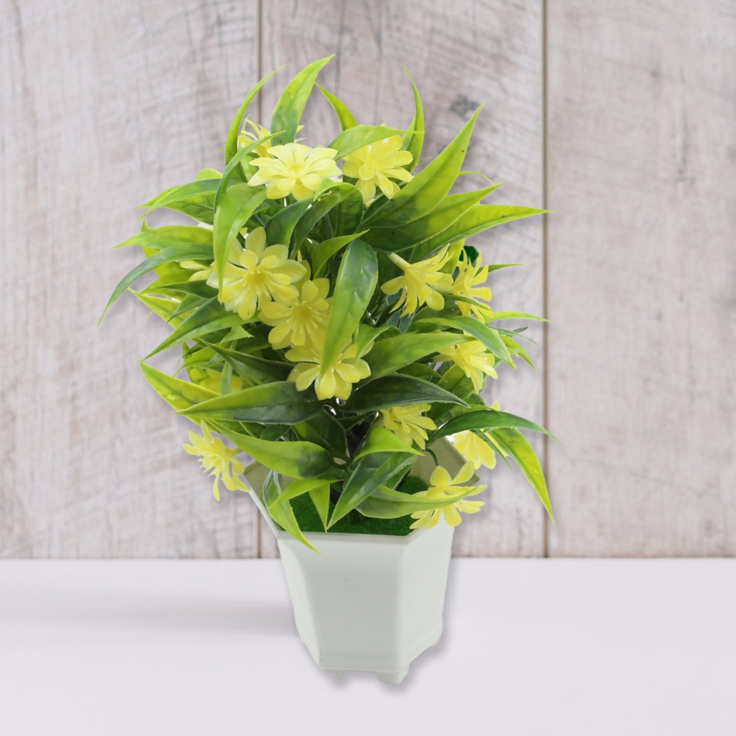 Artificial Flower Plant with Cute Pot – Tabletop Decor for Home & Office (1 Pc)