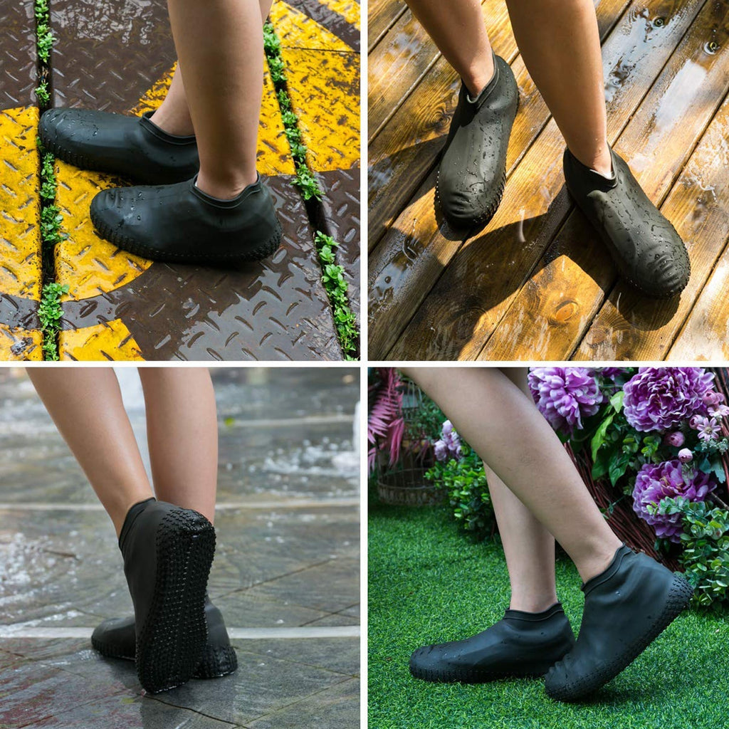Non-Slip Silicone Rain Anti skid Waterproof Fordable Boot Shoe Cover ( Large )