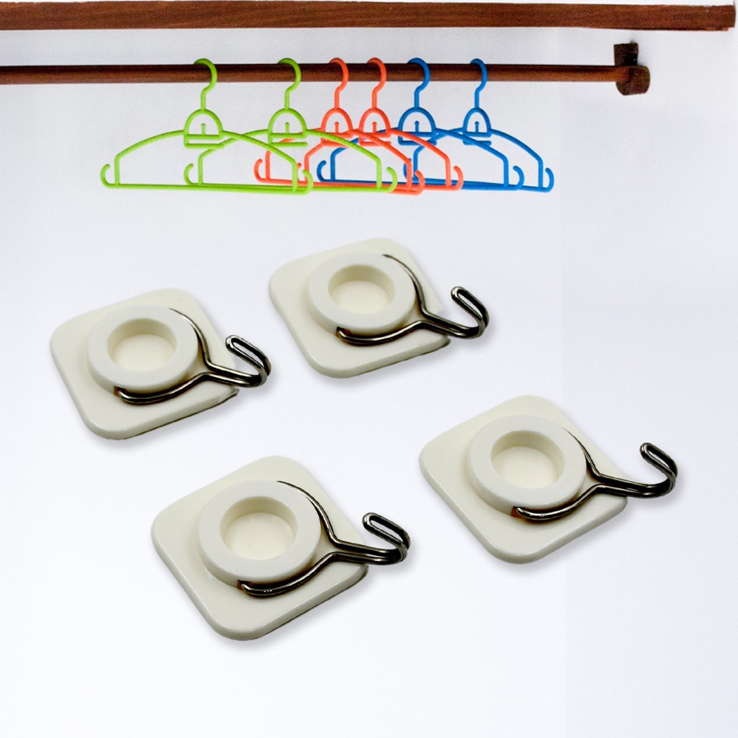 Adhesive hooks for wall Heavy Plastic Hook (4 Pc Set)