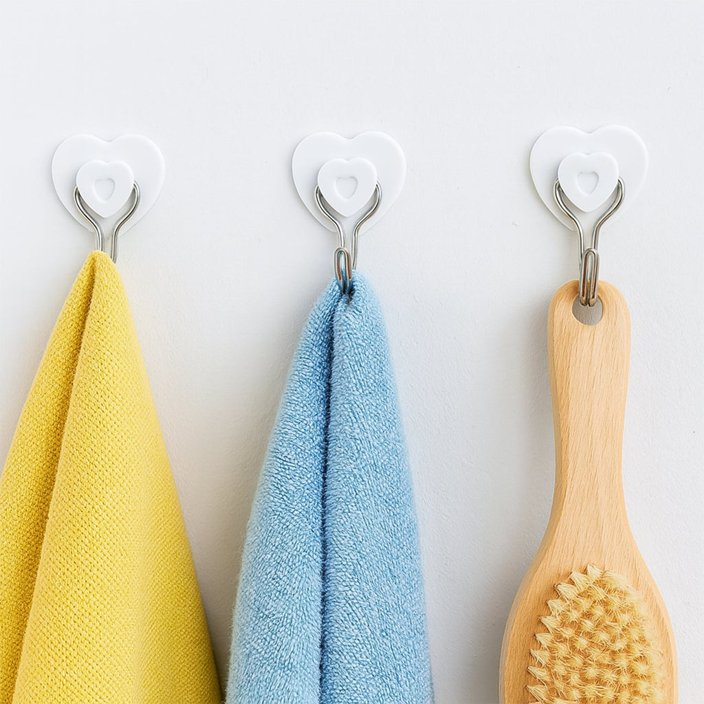 Multipurpose Strong Hook Self-Adhesive hooks for wall Heavy Plastic Hook, Sticky Hook Household For Home , Decorative Hooks, Bathroom & All Type Wall Use Hook , Suitable for Bathroom, Kitchen, Office (5 Pc Set)