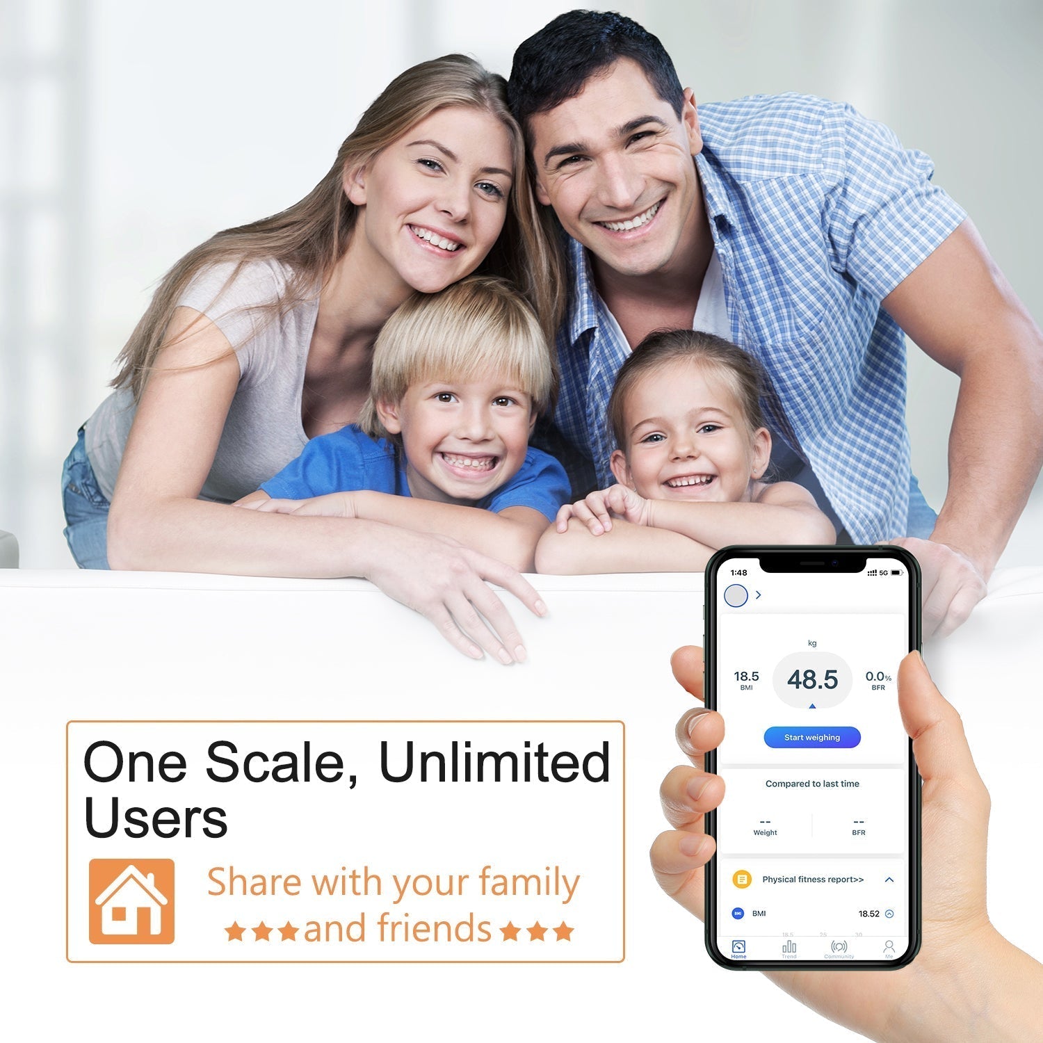 Smart body weight scale with app support