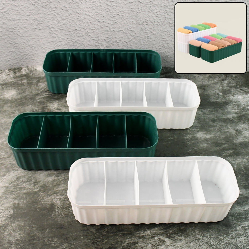 5 Compartments Socks / Handkerchief / Underwear Storage Boxes (pack of 4)