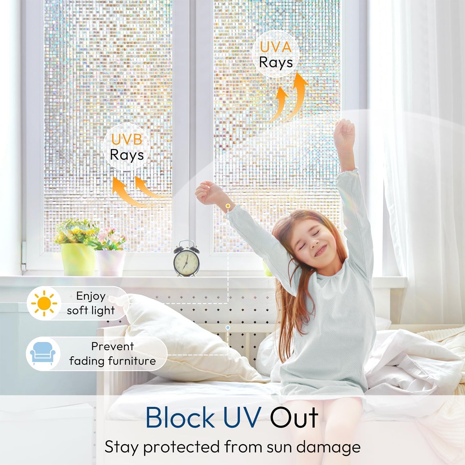 Decorative Window Film 45 cm x 3 m - (Not-Adhesive / 1 Pc)