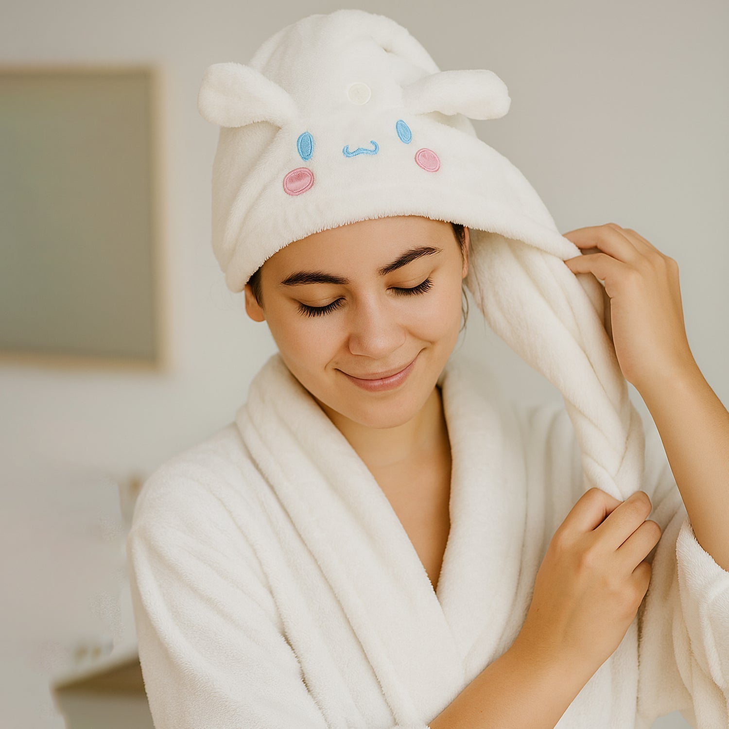 Soft Microfiber Hair Drying Towel Wrap  (1 pc / Mix Design)