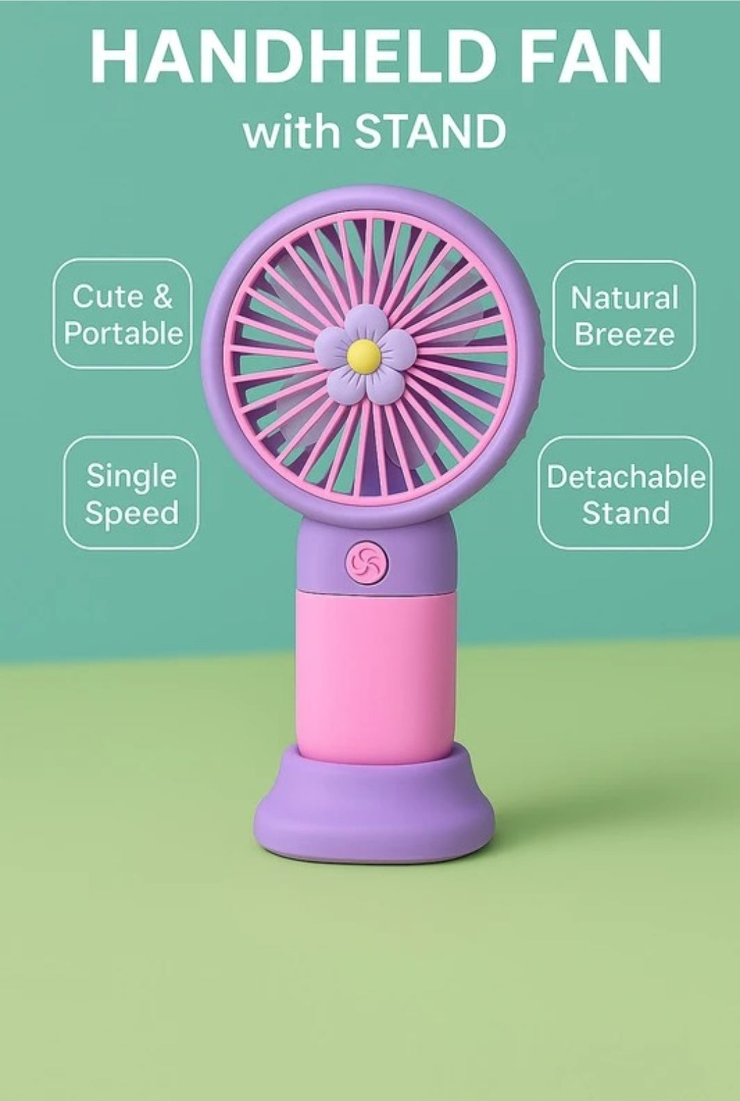 Mini Portable Usb Hand Fan Built-In Rechargeable Battery Operated Summer Cooling Mini Fan With Standing Holder Handy Base For Home Office Indoor Outdoor Travel