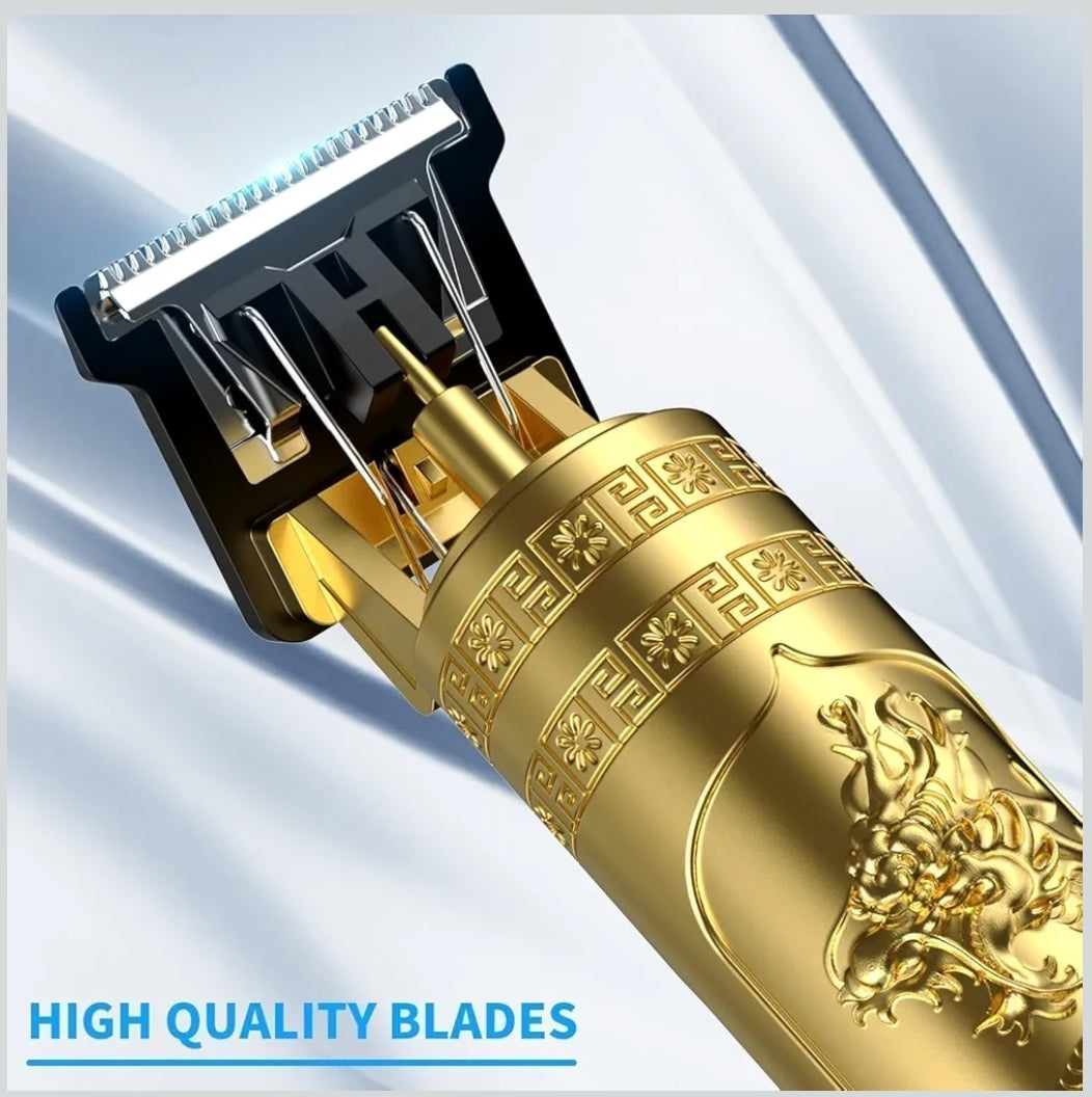 vintagee T9 Professional Hair Trimmer for Men | Cordless Rechargeable Beard & Hair Clipper Trimmer 120 min Runtime 5 Length Settings (Gold)