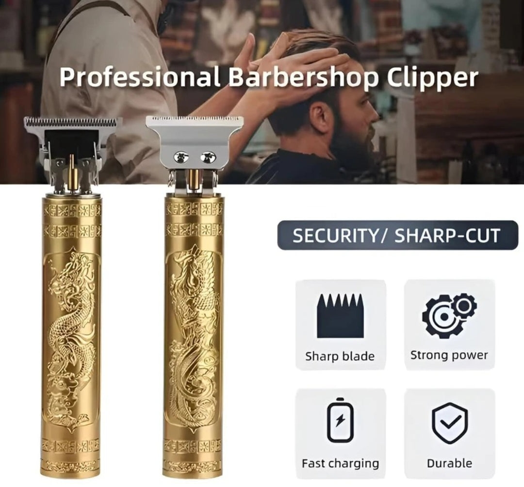 vintagee T9 Professional Hair Trimmer for Men | Cordless Rechargeable Beard & Hair Clipper Trimmer 120 min Runtime 5 Length Settings (Gold)